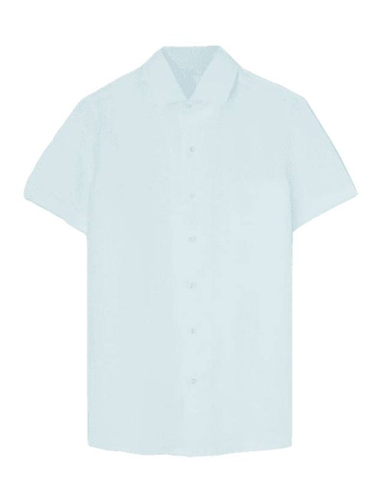 Men's Andre Linen Short Sleeve Shirt Sky Blue - LORO PIANA - BALAAN 1