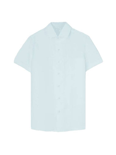 Men's Andre Linen Short Sleeve Shirt Sky Blue - LORO PIANA - BALAAN 1