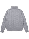 cable turtleneck gray - SOLEW - BALAAN 3