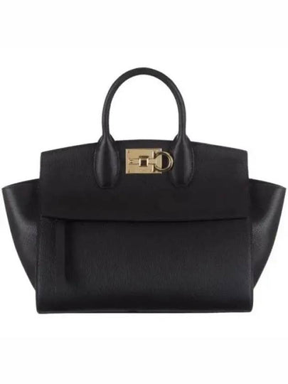 Studio Soft Top Handle Tote Bag Black - SALVATORE FERRAGAMO - BALAAN 2