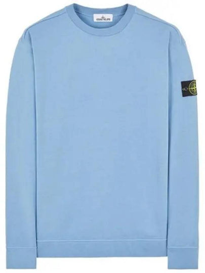 Men's Wappen Patch Crew Neck Sweatshirt Pastel Blue - STONE ISLAND - BALAAN 2