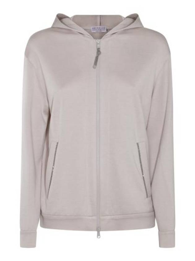 Women's Monilli French Terry Hooded Zip-Up Beige - BRUNELLO CUCINELLI - BALAAN 1