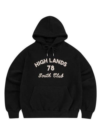 Brushed Peachskin South Club Logo Hoodie Black - MOO - BALAAN 2