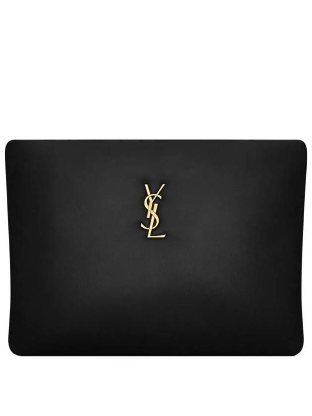 Large Calypso Zipped Clutch Bag Black - SAINT LAURENT - BALAAN 1