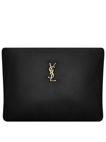 Large Calypso Zipped Clutch Bag Black - SAINT LAURENT - BALAAN 1