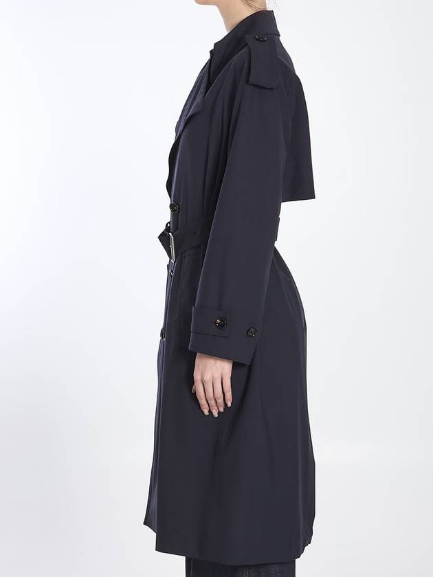 Fine wool trench coat midnight blue - BOTTEGA VENETA - BALAAN 4