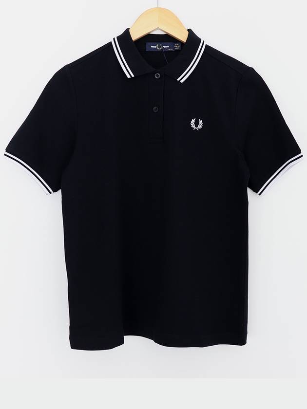 Twin Tip Logo Short Sleeve Polo Shirt Black - FRED PERRY - BALAAN 4