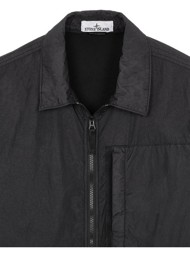 Garment Dyed Crinkle Reps Recycled Nylon Jacket Black - STONE ISLAND - BALAAN 4