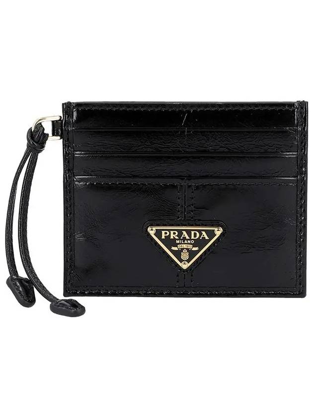 Leather Card Wallet Black - PRADA - BALAAN 6