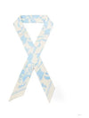 Logo Print Mini Silk Scarf Beige Blue - SALVATORE FERRAGAMO - BALAAN 5