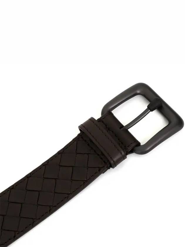 Intrecciato Leather Belt Espresso - BOTTEGA VENETA - BALAAN 4