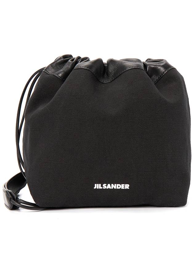 Dumpling Canvas Bucket Bag Black - JIL SANDER - BALAAN 2