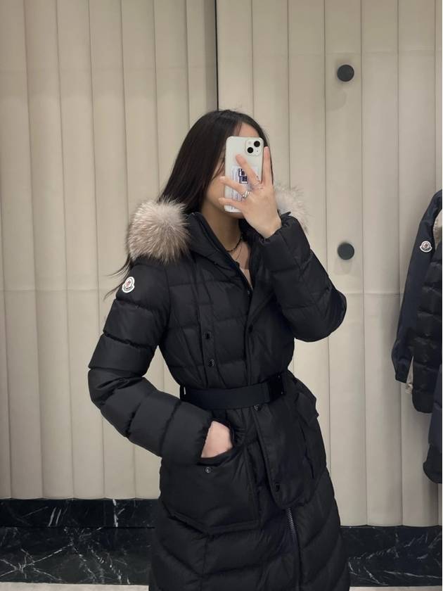 Khloe Long Down Jacket Black - MONCLER - BALAAN 2