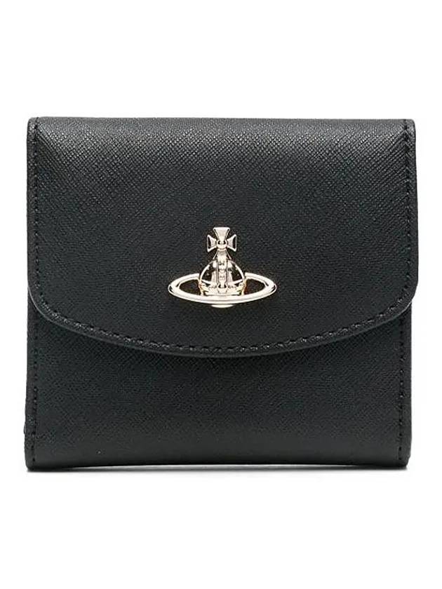 ORB Logo Tri-Fold Half Wallet Black - VIVIENNE WESTWOOD - BALAAN 2