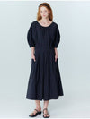 Balloon shirring pleated dress_Black - OPENING SUNSHINE - BALAAN 4