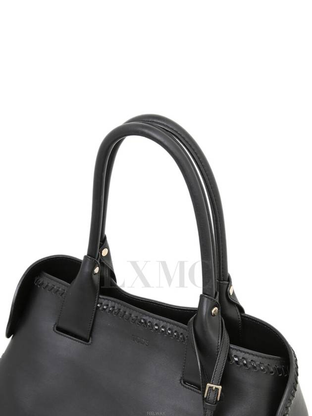 Black Stitch Cape Tote Shoulder Bag Cabas - TOD'S - BALAAN 5