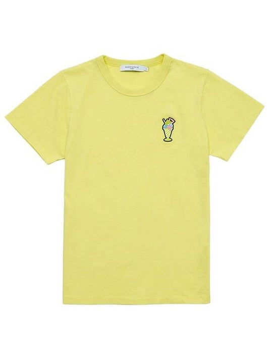 Ice Cream Patch Short Sleeve T-Shirt Yellow - MAISON KITSUNE - BALAAN 2
