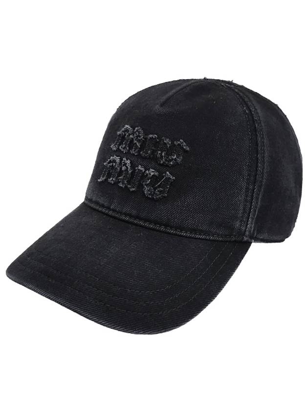 Logo Denim Ball Cap Black - MIU MIU - BALAAN 2