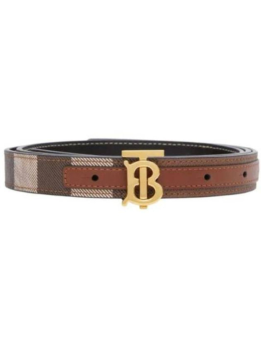 Reversible Checked Leather Belt Dark Birch Brown - BURBERRY - BALAAN 1