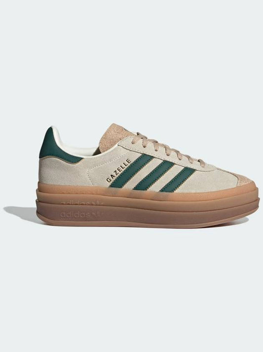 Women's Gazelle Bold Low Top Sneakers Cream White Green - ADIDAS - BALAAN 2