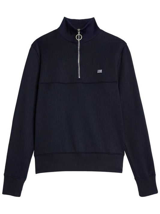 Track Quarter Zipper Sweatshirt Nautic Blue - AMI - BALAAN 2