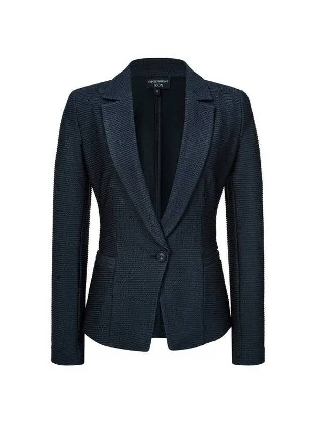 Women s Textured Easy Single Jacket Navy - EMPORIO ARMANI - BALAAN 1