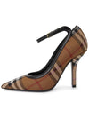 Check Point Toe Knit Pumps Brown - BURBERRY - BALAAN.