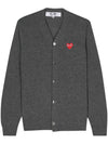 Heart patch wool cardigan AXN008 - COMME DES GARCONS PLAY - BALAAN 1