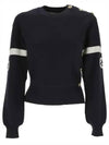 Logo Wool Long Sleeve T-Shirt Navy - GUCCI - BALAAN 2