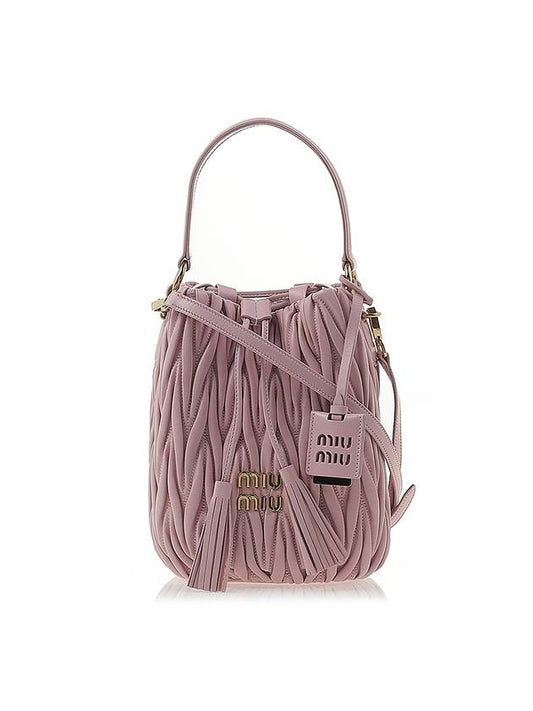 Matelasse Nappa Leather Bucket Bag Alabaster Pink - MIU MIU - BALAAN 1