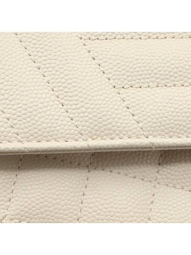 Blanc Vintage White Grande Poudre Embossed Gold Monogram Envelope Strap Clutch - SAINT LAURENT - BALAAN 9