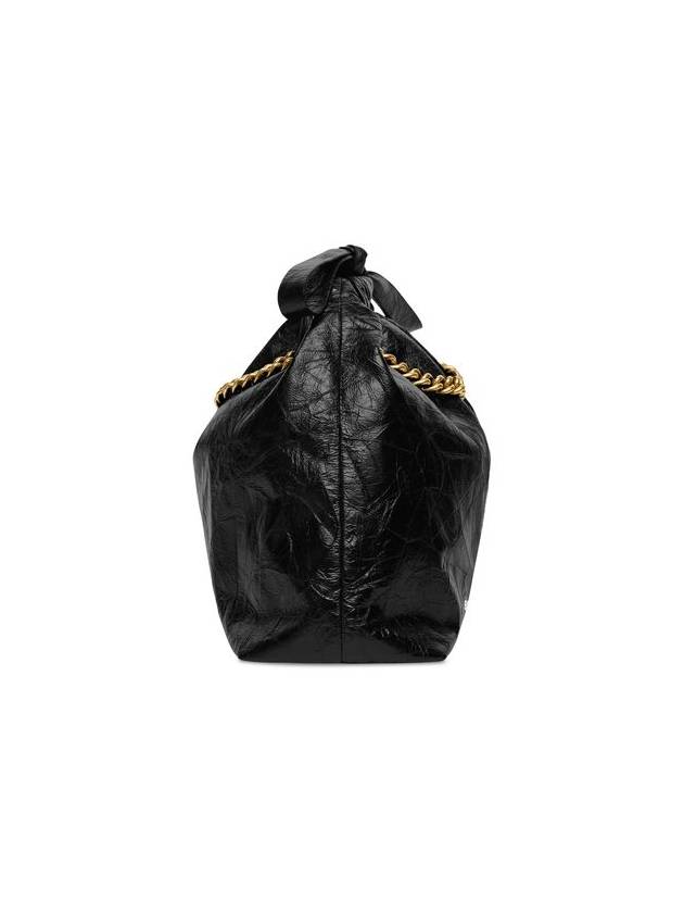 Crush Small Leather Shoulder Bag Black - BALENCIAGA - BALAAN 6