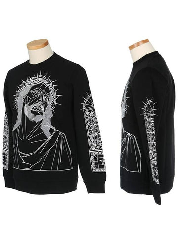 7365 653 001 Jesus Illusion Black Sweatshirt - GIVENCHY - BALAAN 1