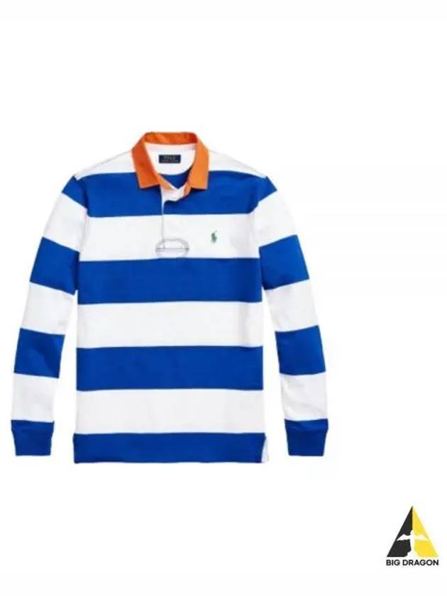 Block Stripe Classic Fit Polo Shirt Blue - POLO RALPH LAUREN - BALAAN 2