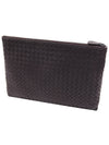 Intrecciato Document Leather Clutch Bag Dark Brown - BOTTEGA VENETA - BALAAN 2