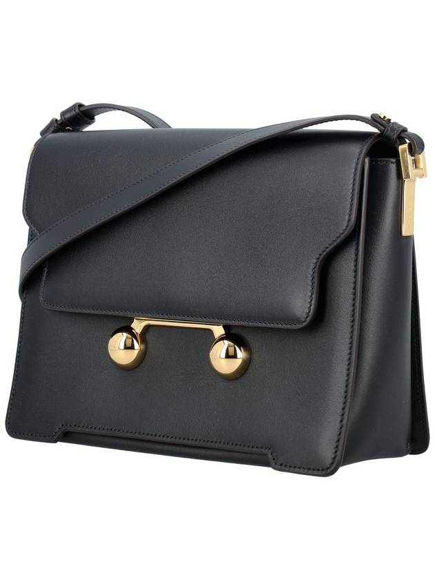 Trunkaroo Medium Leather Shoulder Bag Black - MARNI - BALAAN 4