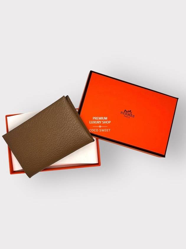 Calvi Card Wallet Brown - HERMES - BALAAN 3