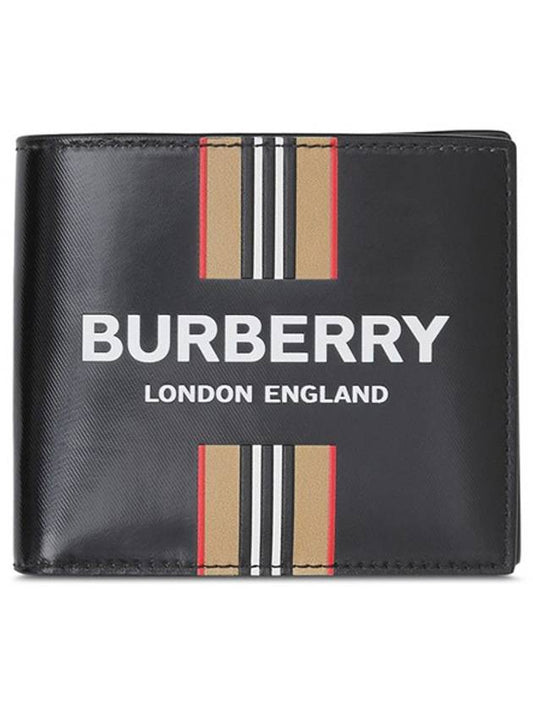 Striped Logo Bifold Wallet Black - BURBERRY - BALAAN 2