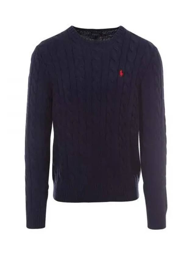 Embroidery Logo Cable Knit Top Navy - POLO RALPH LAUREN - BALAAN 2