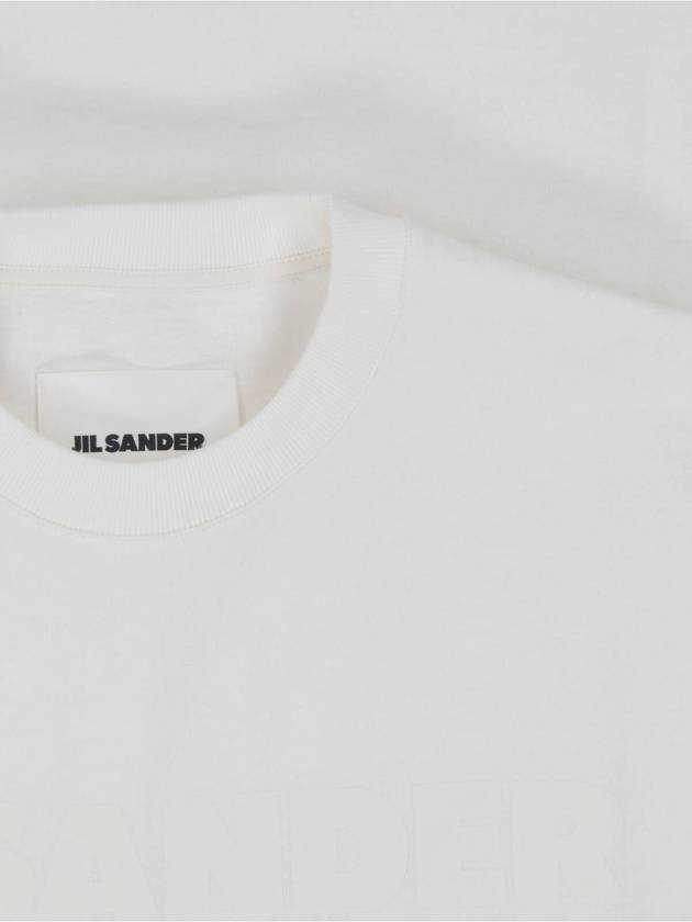 Logo Print Short Sleeve T-Shirt White - JIL SANDER - BALAAN 4