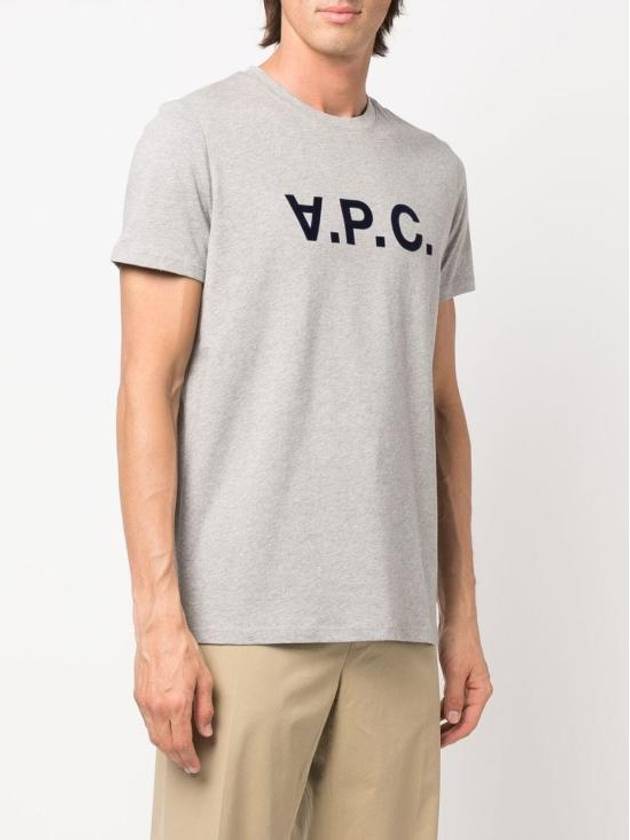 Black VPC Logo Short Sleeve T-Shirt Light Grey - A.P.C. - BALAAN 3