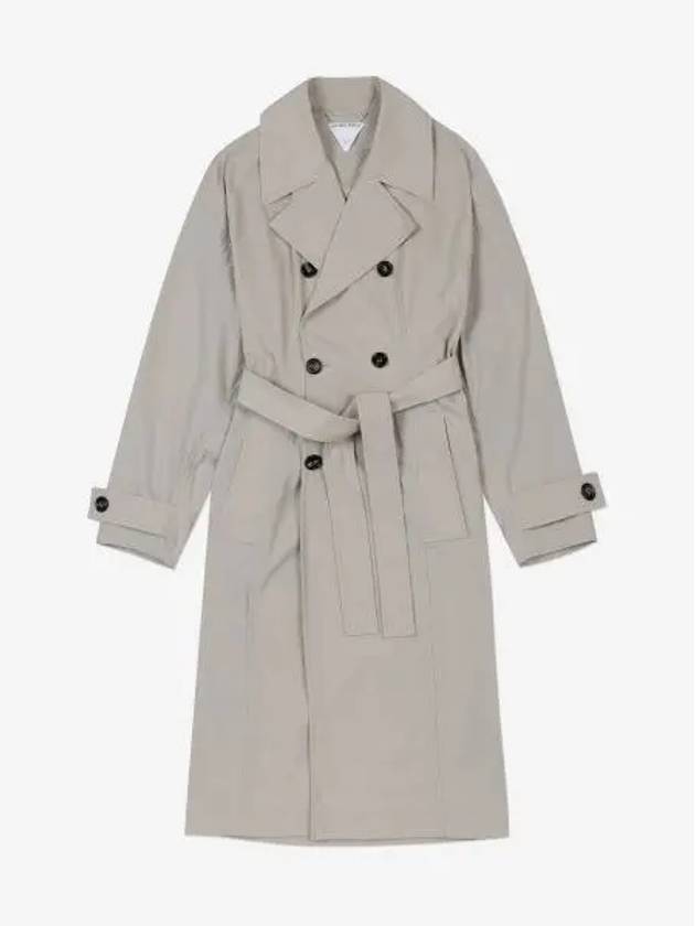 Double Breasted Belt Trench Coat Beige - BOTTEGA VENETA - BALAAN 2