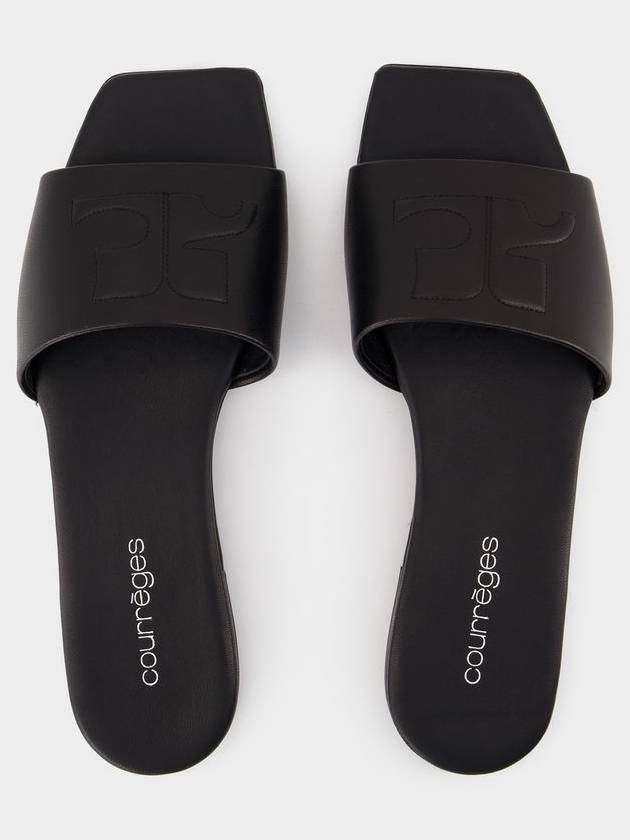 Heritage Shadow Sandals - Courreges - Leather - Black - COURREGES - BALAAN 4