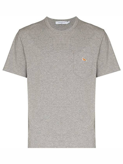 Baby Fox Patch Pocket Short Sleeve T-Shirt Grey Melange - MAISON KITSUNE - BALAAN 2