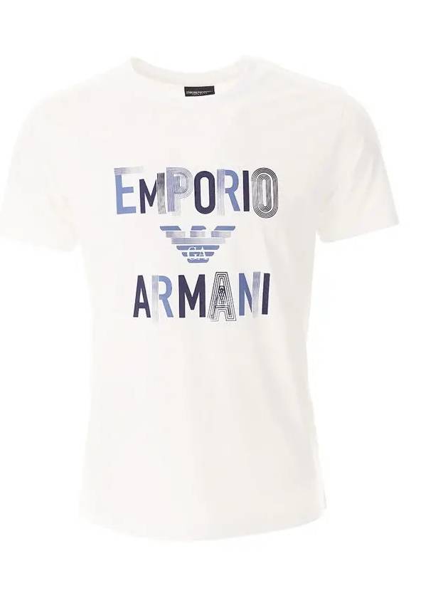 Logo Print Short Sleeve T-Shirt White - EMPORIO ARMANI - BALAAN 2