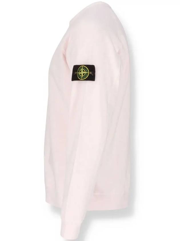 Garment Dyed Malfile Fleece Crewneck Sweatshirt Light Pink - STONE ISLAND - BALAAN 4