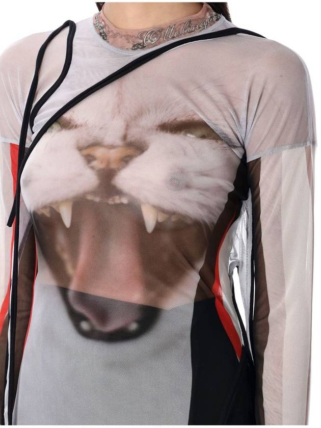 Ottolinger Mesh Deconstructed Cat Print Top - OTTOLINGER - BALAAN 3