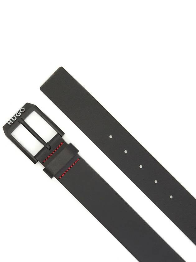 Logo Trim Buckle Leather Belt Black - HUGO BOSS - BALAAN 4