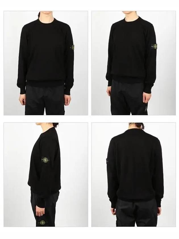 Logo Patch Knit Top Black - STONE ISLAND - BALAAN 3