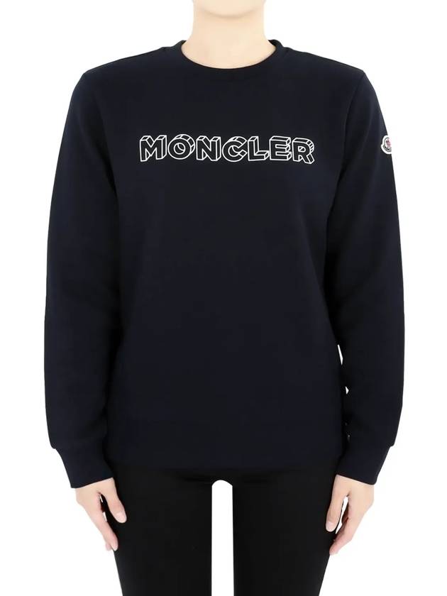 Kids lettering logo sweatshirt navy 8G00028 899PS 778 12 14A adult wearable - MONCLER - BALAAN 3